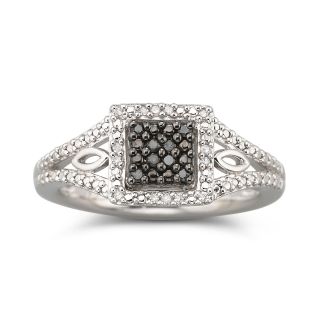 1/10 CT. T.W. Black Diamond Ring, White, Womens