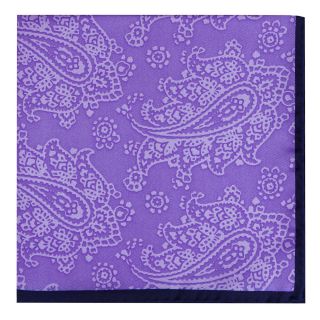 Stafford Paisley Pocket Square, Purple, Mens