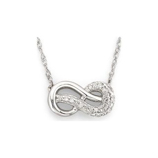 Infinite Promise 1/10 CT. T.W.Diamond Sterling Silver Infinity Necklace, White,