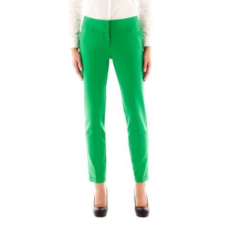 Worthington Wide Waistband Slim Pants   Tall, Green, Womens