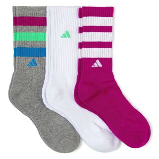 Adidas 3 pk. Retro Crew Socks, Gray, Womens