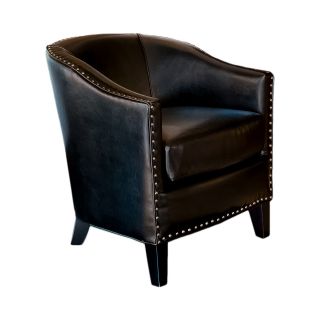 Austin Bonded Leather Club Chair, Black