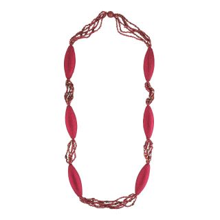 Designs by Adina Red Woven Flapper Necklace, Womens