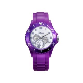 Disney Mickey Mouse Purple Resin Crystal Accent Watch, Womens