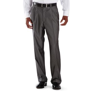 Steve Harvey Pleated Black Stripe Dress Pants, Mens