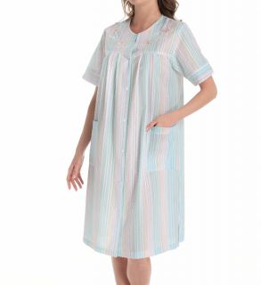 Miss Elaine 849664 Seersucker Stripe Gown