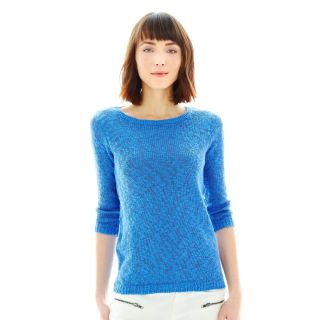 JOE FRESH Joe Fresh Scoopneck Slub Knit Sweater, Blue, Womens