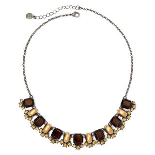 MONET JEWELRY Monet Hematite & Bronze Tone Simulated Pearl Collar Necklace