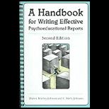 Handbook for Writing Effective Psychoeducational Reports