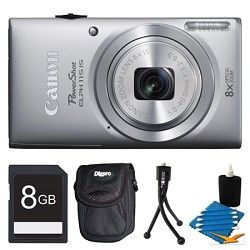 Canon Powershot ELPH 115 IS Silver Digital Camera 8GB Bundle
