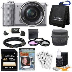 Sony a5000 Compact Interchangeable Lens Camera Silver 16 50mm Power Zoom Lens Bu