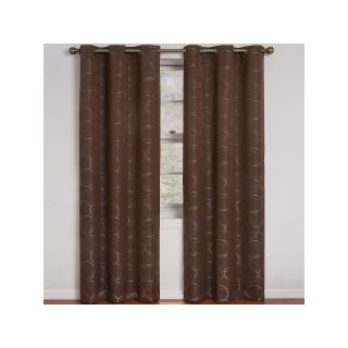 Eclipse Meridian Blackout Grommet Top Curtain Panel, Chocolate (Brown)