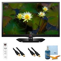LG 24 Inch 720p 60Hz EDGE LED HDTV Plus Hook Up Bundle (24LB4510)