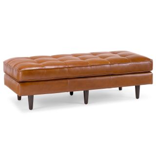 Darrin Leather Bench, Brown