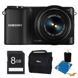 Samsung NX2000 20.3MP Black Smart Digital Camera with 20 50mm Lens 8GB Bundle