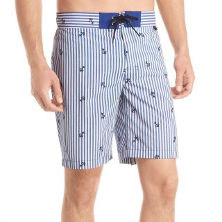 Izod Printed Swim Trunks, Blue, Mens