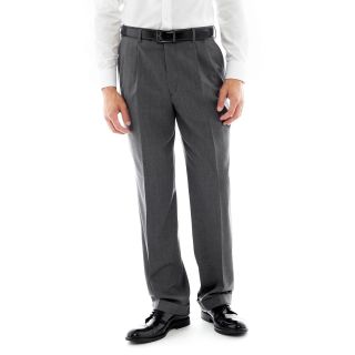 Stafford Super 100 Pleated Suit Pants, Grey, Mens