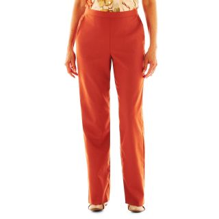 Alfred Dunner Birds of Paradise Solid Pull On Pants, Paprika, Womens