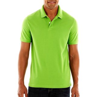 St. Johns Bay Solid Piqué Polo Shirt, Green, Mens