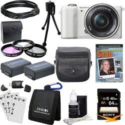 Sony a5000 Compact Interchangeable Lens Camera White w 16 50mm Lens Essentials B