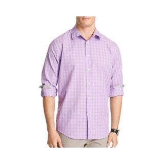 Van Heusen Long Sleeve Button Front Shirt, Purple, Mens