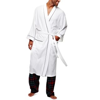 Izod Waffle Kimono, White, Mens