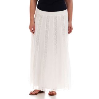 St. Johns Bay St. John s Bay Peasant Maxi Skirt   Plus, White