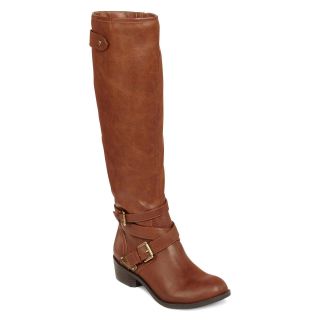 A.N.A Denton Strap Detailed Tall Boots, Cognac, Womens