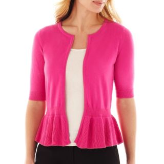 Worthington Peplum Cardigan Sweater   Tall, Pink, Womens
