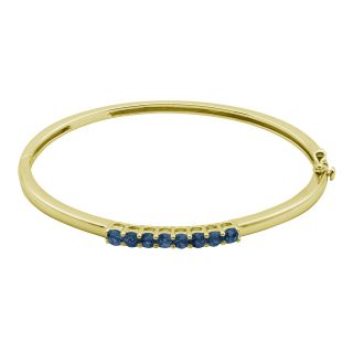Bridge Jewelry 18K Gold Over Brass Sapphire Bangle