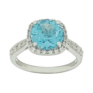 Blue Topaz & White Sapphire Ring, Womens