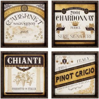 Wine Labels Framed Wall Art Set