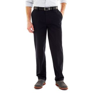 St. Johns Bay Worry Free Slider Relaxed Fit Flat Front Pants, Black, Mens