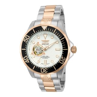 Invicta Grand Diver Mens 18K Rose Gold Plated 30ATM Two Tone Watch