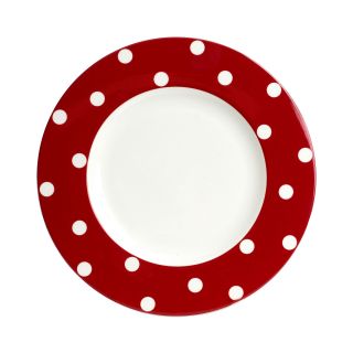 Red Vanilla Freshness Dots Dinner Plate