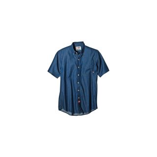 Dickies Short Sleeve Denim Work Shirt Big and Tall, Blue, Mens