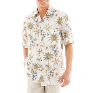 Island Shores Short Sleeve Printed Shirt, Natural, Mens