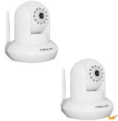 Foscam FI8910W Wireless/Wired Pan & Tilt IP/ 1 Unit Network Camera (White) 2 pac