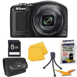 Nikon COOLPIX L620 18MP 3.0 inch LCD Black Digital Camera 16GB Kit