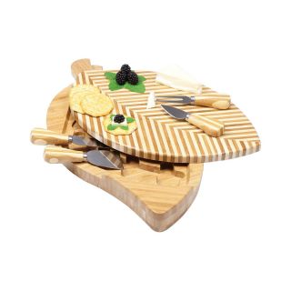 Picnic Time Leaf Cheeseboard and Tools Set