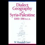 Dialect Geography of Syria Palestine