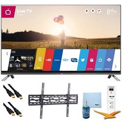 LG 42 1080p 120Hz LED Smart HDTV WebOS Plus Tilt Mount & Hook Up Bundle (42LB63