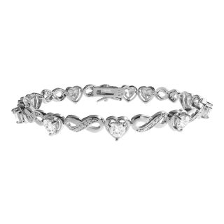 Bridge Jewelry Cubic Zirconia Heart Infinity Tennis Bracelet