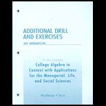 College Algebra in Context   Additional Drill and Exercises