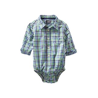 Oshkosh Bgosh Plaid Bodysuit   Boys 3m 24m, Green, Green, Boys