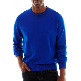 Cotton Crewneck Sweater, Blue, Mens