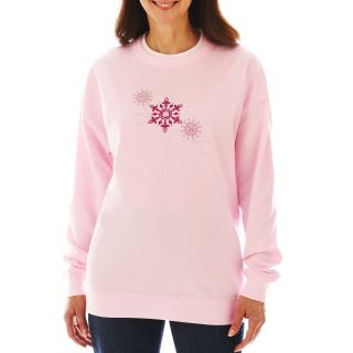 Zig Zag Snowflake Sweatshirt, Pink, Womens