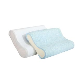 Authentic Comfort Contour Gel Memory Foam Pillow 2 Pack, Blue