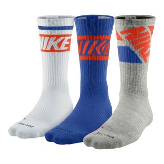 Nike 3 pk. Dri FIT Crew Socks, Orange/Blue/White, Mens