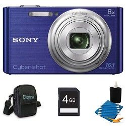 Sony DSCW730 16 MP 2.7 Inch LCD Digital Camera Blue Kit